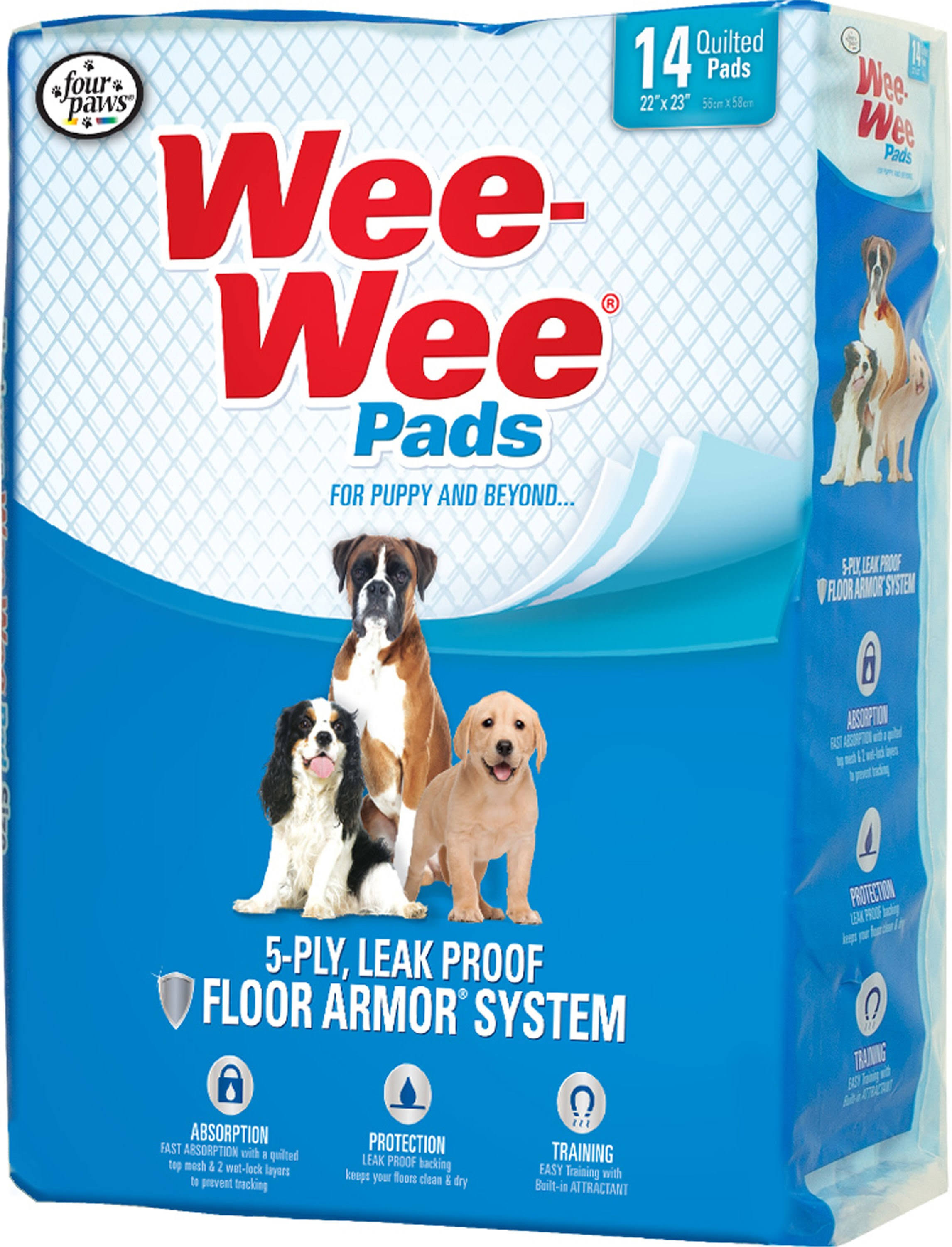 Four Paws Wee Wee Housebreaking Pads - 150 Pack