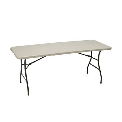 Meco Folding Table - Metal Frame, Cream Plastic Top, 6'
