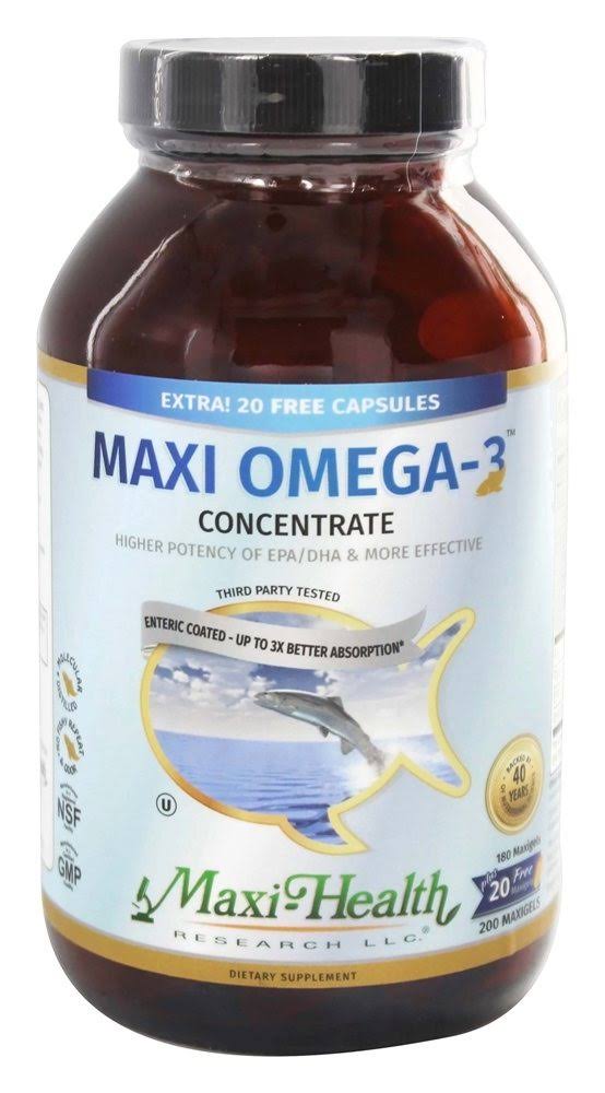 Maxi-Omega-3 Concentrate Certified Kosher Fish Oil - 180 Capsules, 2000mg