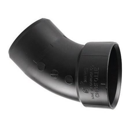 Charlotte Pipe and Found Street Elbow - 45 degree, 3"