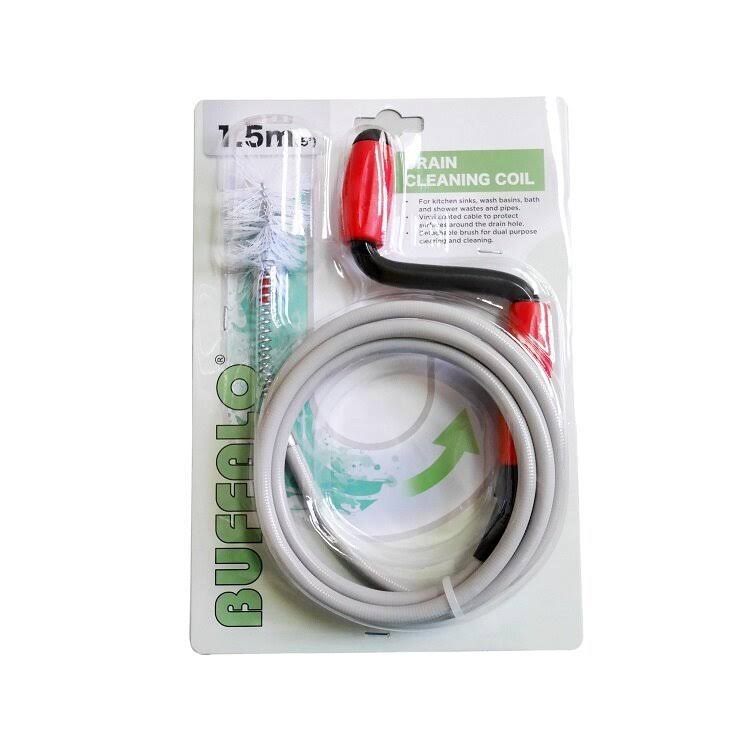 Buffalo 1.5m Pipe Drain Cleaning & Unblocking Coil For Sinks