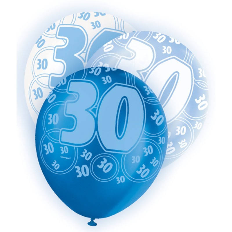 Unique Party 12 inch Latex Balloon - 30 Blue