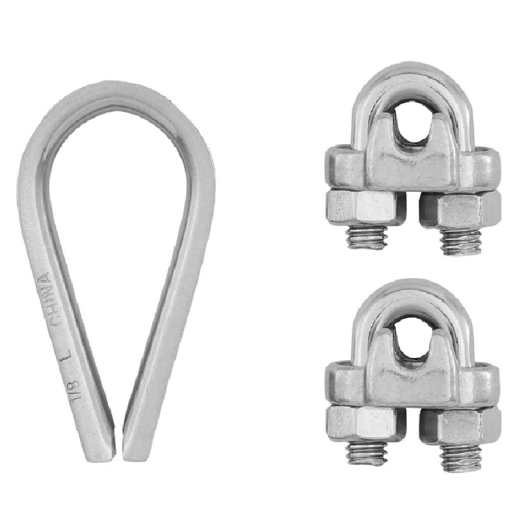 National Hardware N100-349 Cable Clamp Kit, Stainless Steel