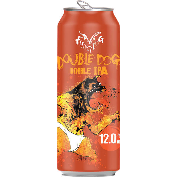 Flying Dog Beer, Double IPA, Double Dog - 19.2 fl oz