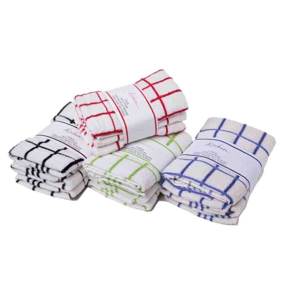 Elsatex Fancy Stripe Tea Towels - 3pk