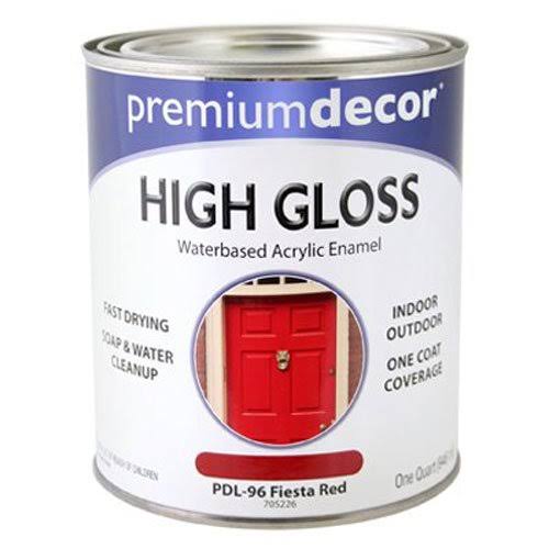 True VALUE MFG COMPANY Premium Decor Fiesta Red Gloss Enamel Paint Qt. PDL96-QT