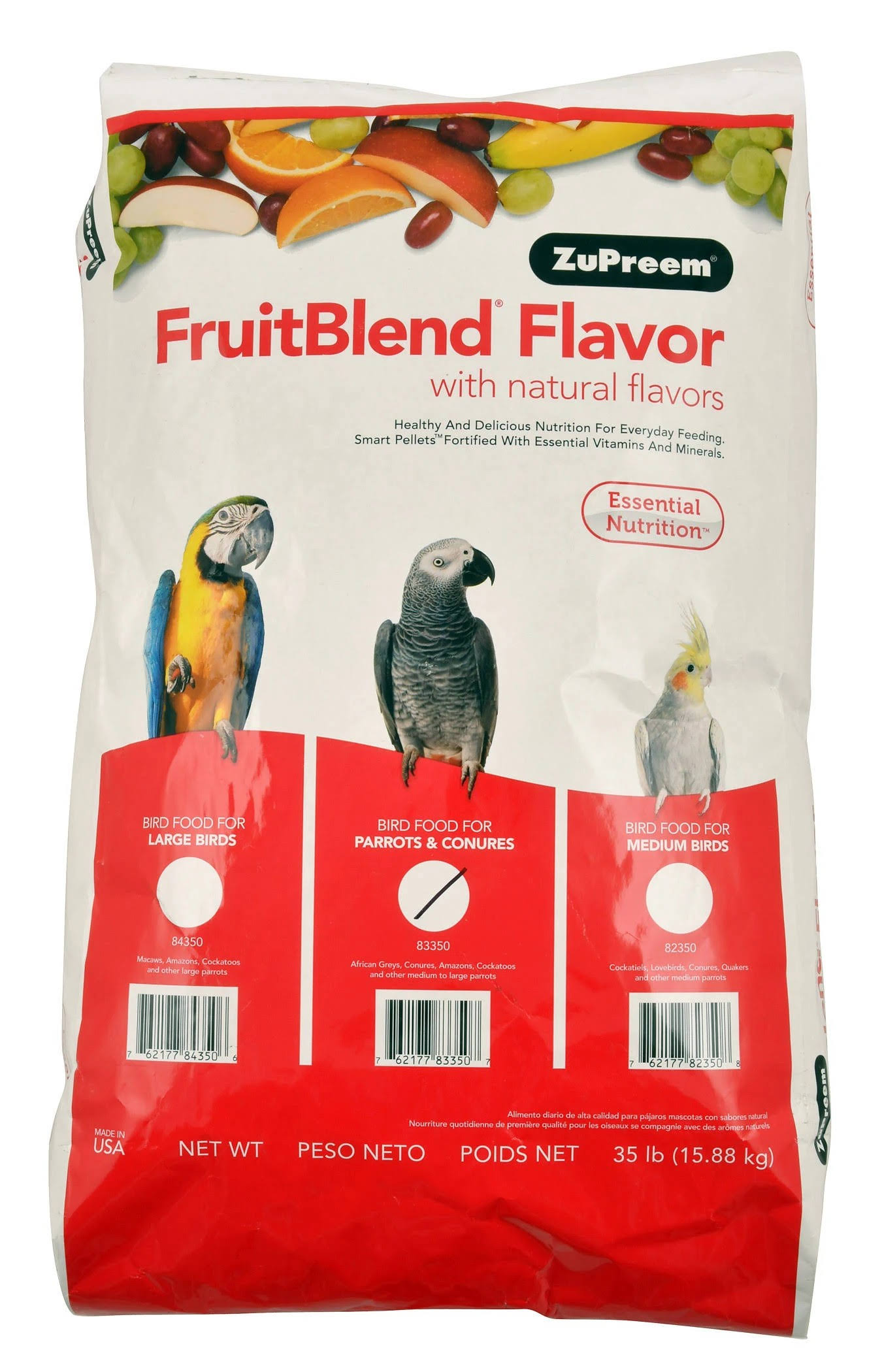 Zupreem Fruit Blend Diet Parrot Food - 35lbs