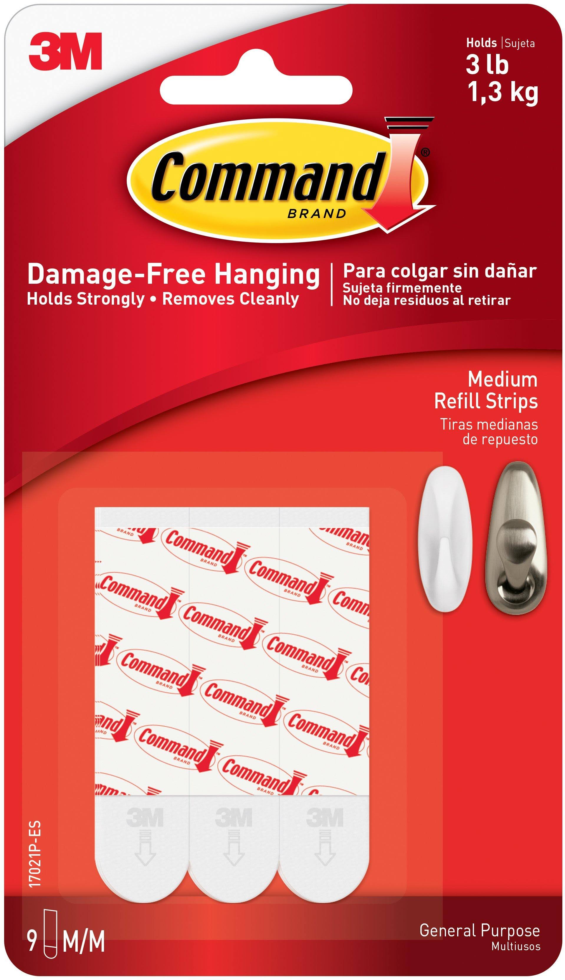 3M Command Mounting Refill Strips - 9 Medium Strips