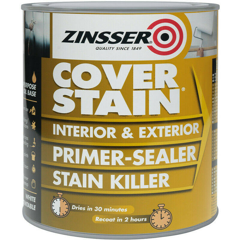 Zinsser Cover Stain Primer - White, Interior/Exterior, 1 Quart