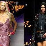 Irina Shayk shows off her flawless figure in plunging back dress as she walks Versace runway at Milan Fashion Week