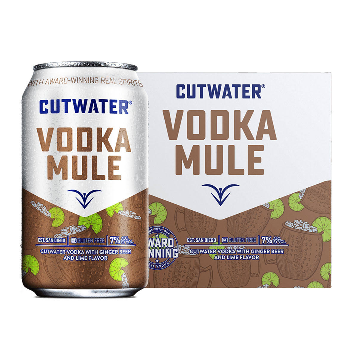 CutWater Spirits Vodka Mule 4 x 355ml Pre-Bottled Cocktails | ABV 7% 142CL
