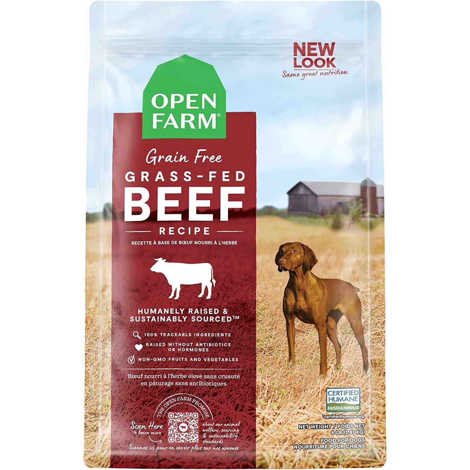 Open Farm Grass Fed Beef Dry Dog Food 24 lbs