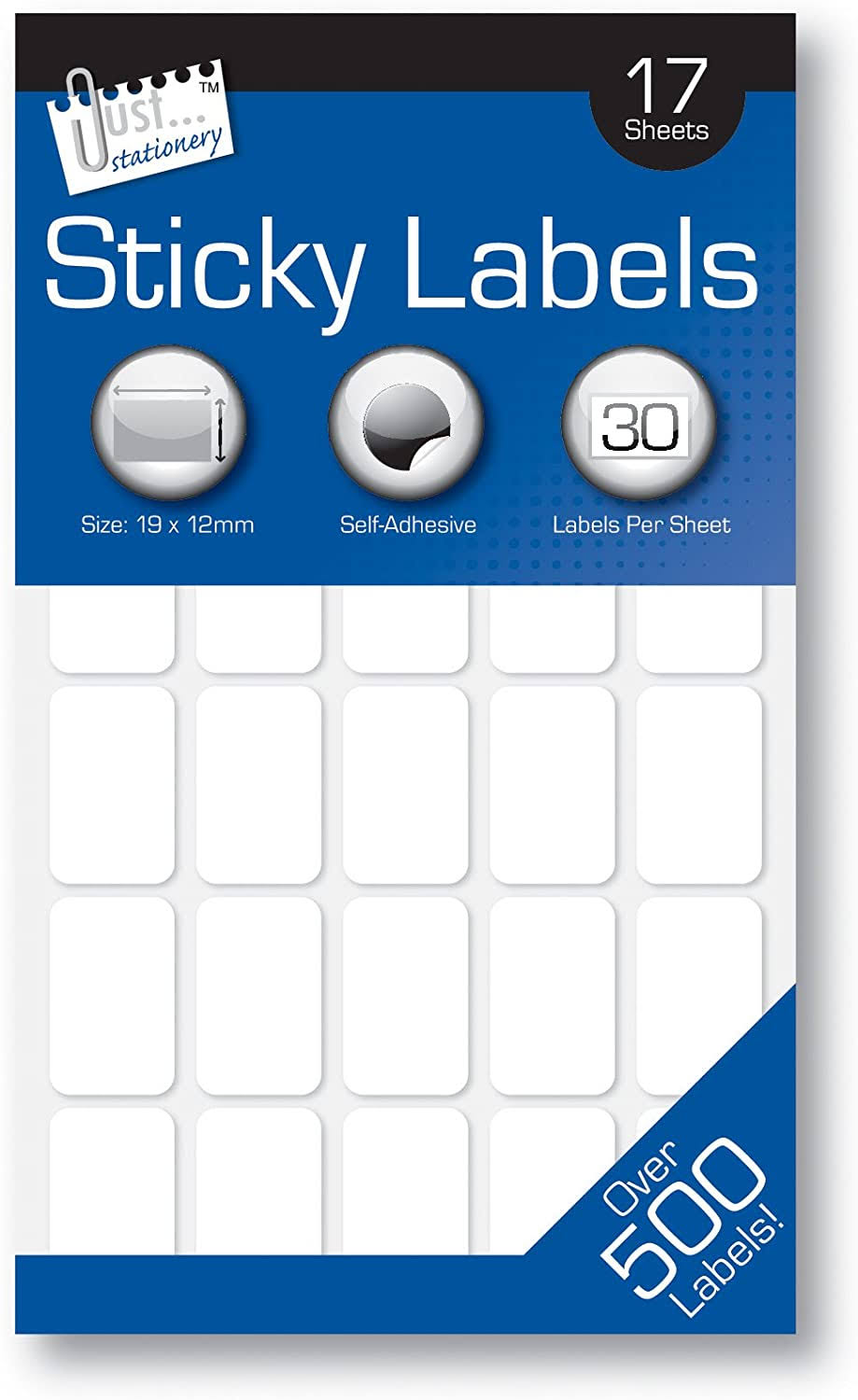 Just Stationery 19x12mm Sticky Label - White