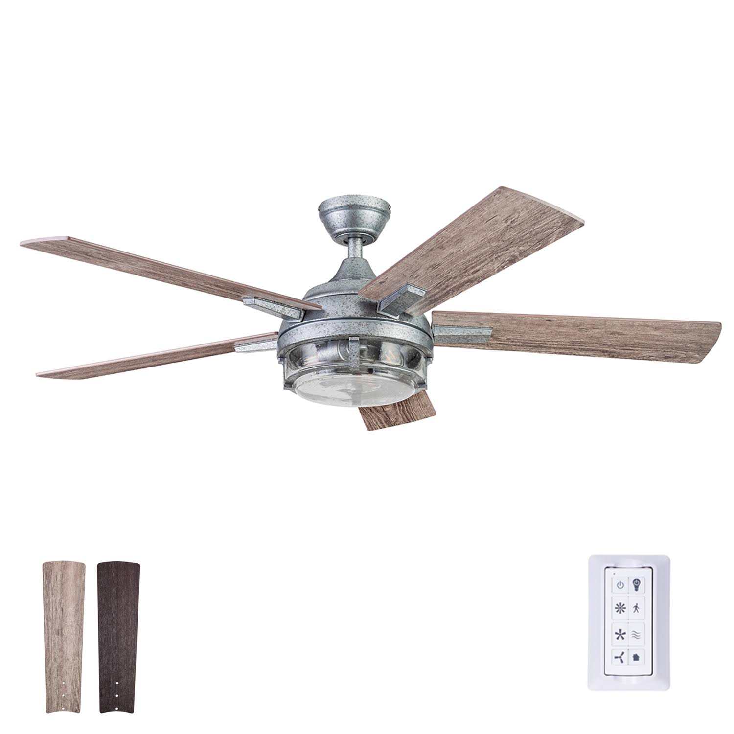 52" Freyr, Galvanized, Remote Control, Indoor/Outdoor Ceiling Fan | Prominence Home