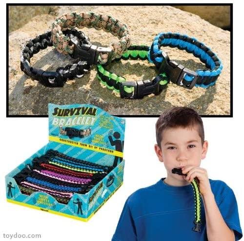 Toysmith Outdoor Discovery Survival Bracelet with Whistle