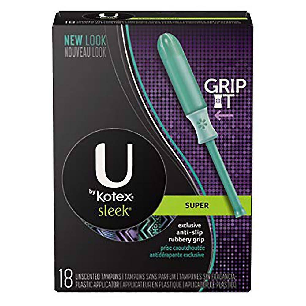 U by Kotex Sleek Super Plus Unscented Tampons - 18 Pack