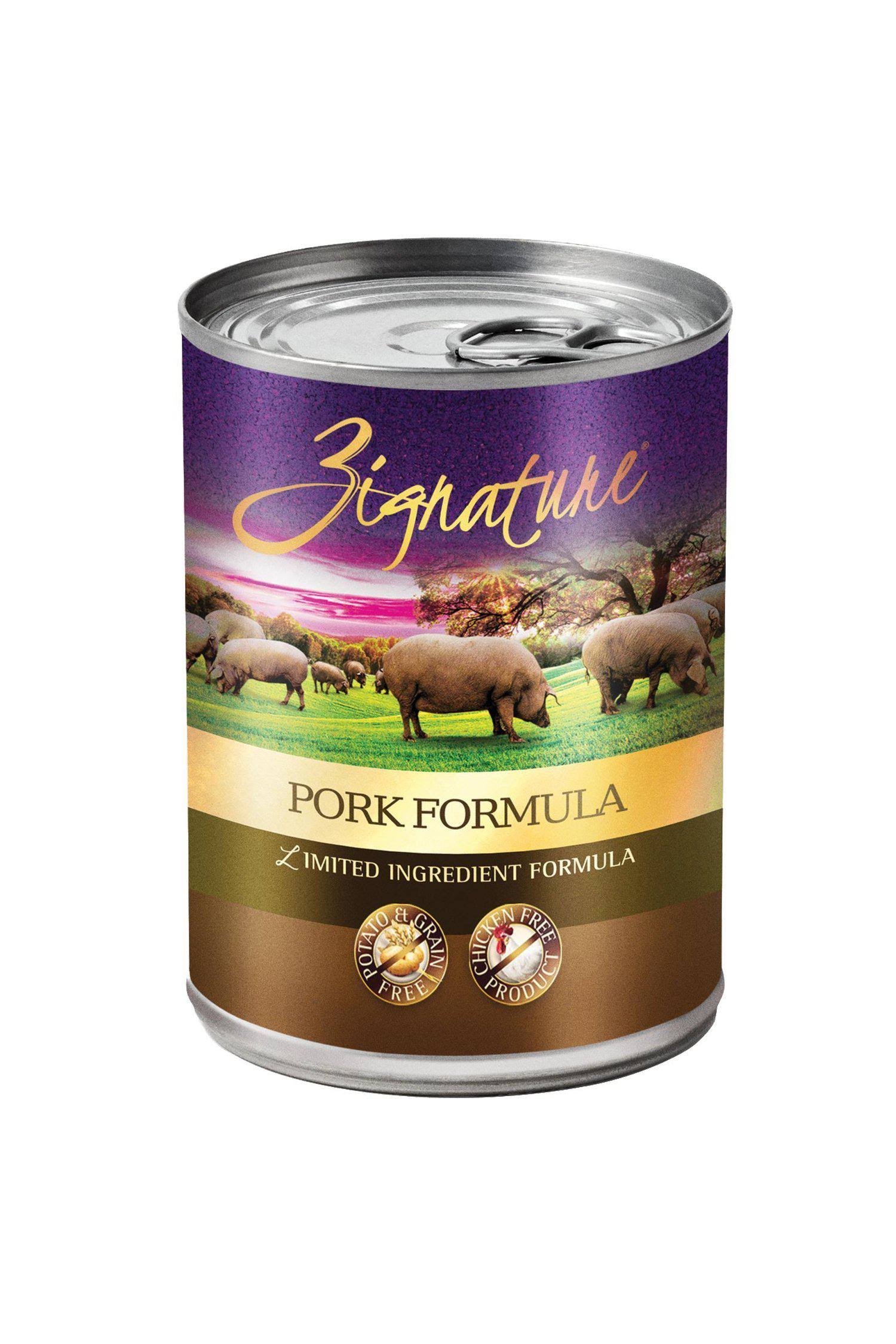 Zignature 12713164 Pork Formula Canned Dog Food 12 Pack
