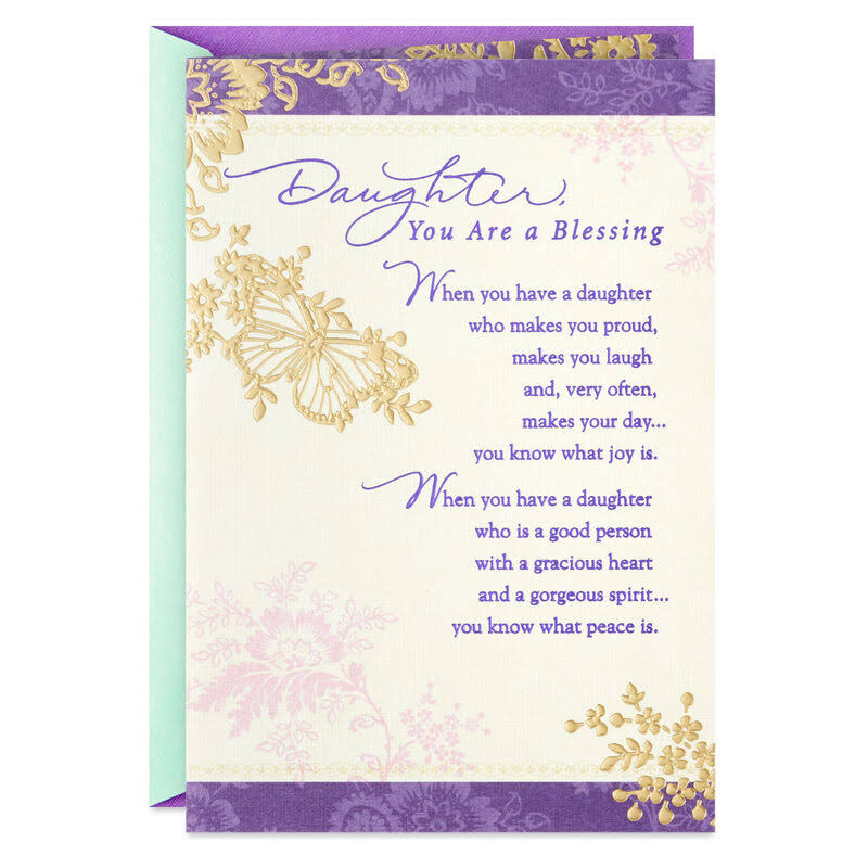 You Are A Blessing Gold Butterfly Birthday Card for Daughter