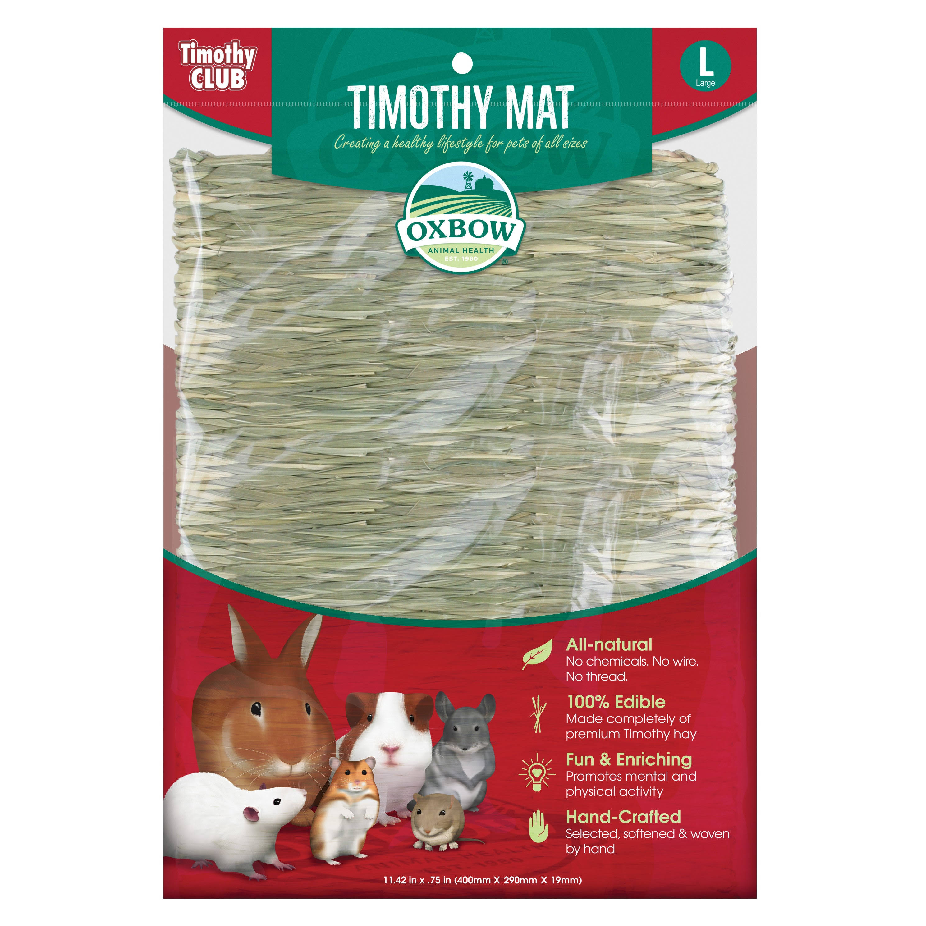 Oxbow Animal Health Grassy Grass Woven Timothy Hay Mat for Pets - Large