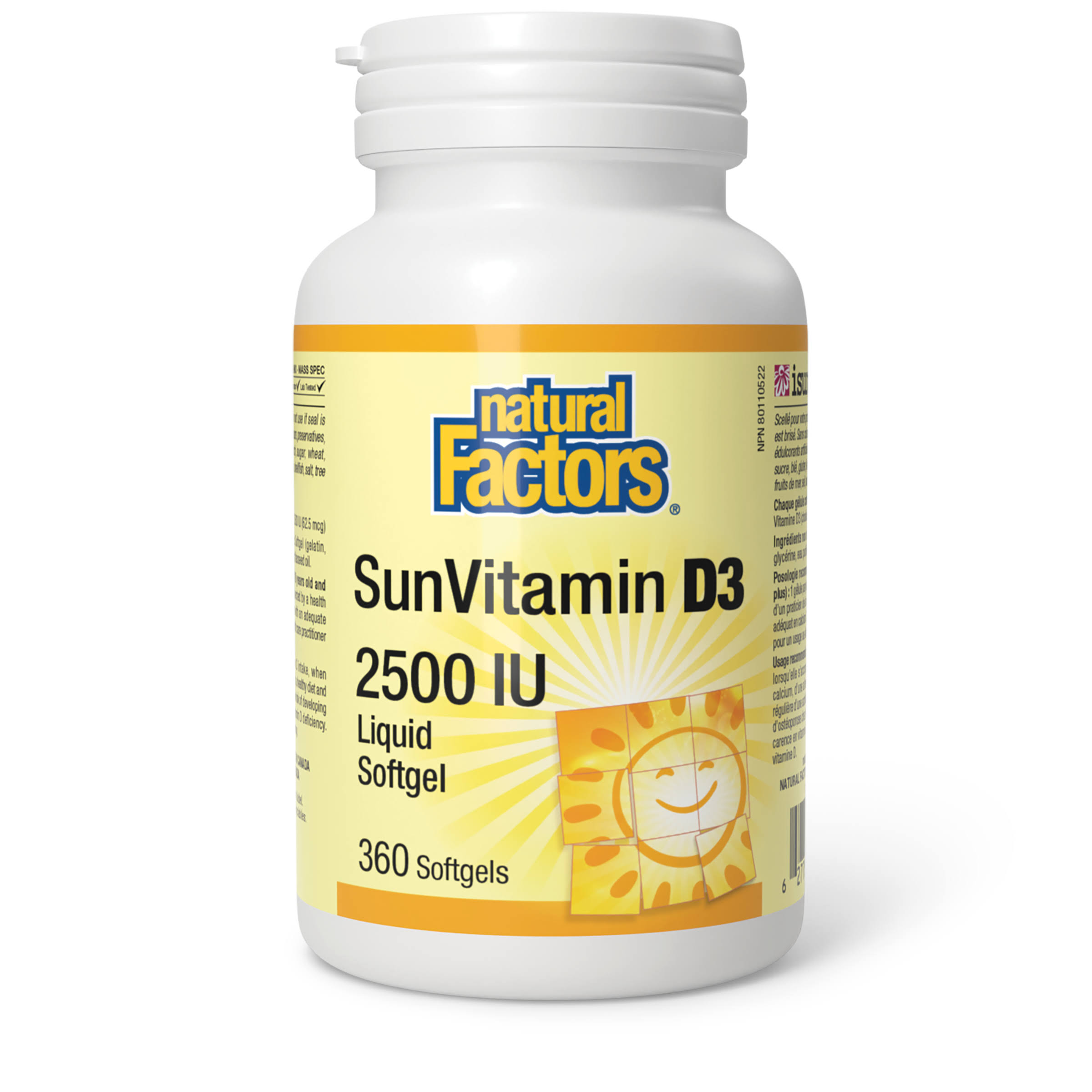 Natural Factors Sunvitamin D3 2500iu 360 Softgels