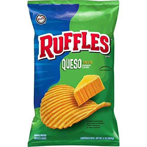 Ruffles Potato Chips, Queso, Cheddar Cheese, 8 Ounce