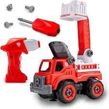 Edushape Kids Remote Control Take Apart Fire Truck Squad with 33 Toy P