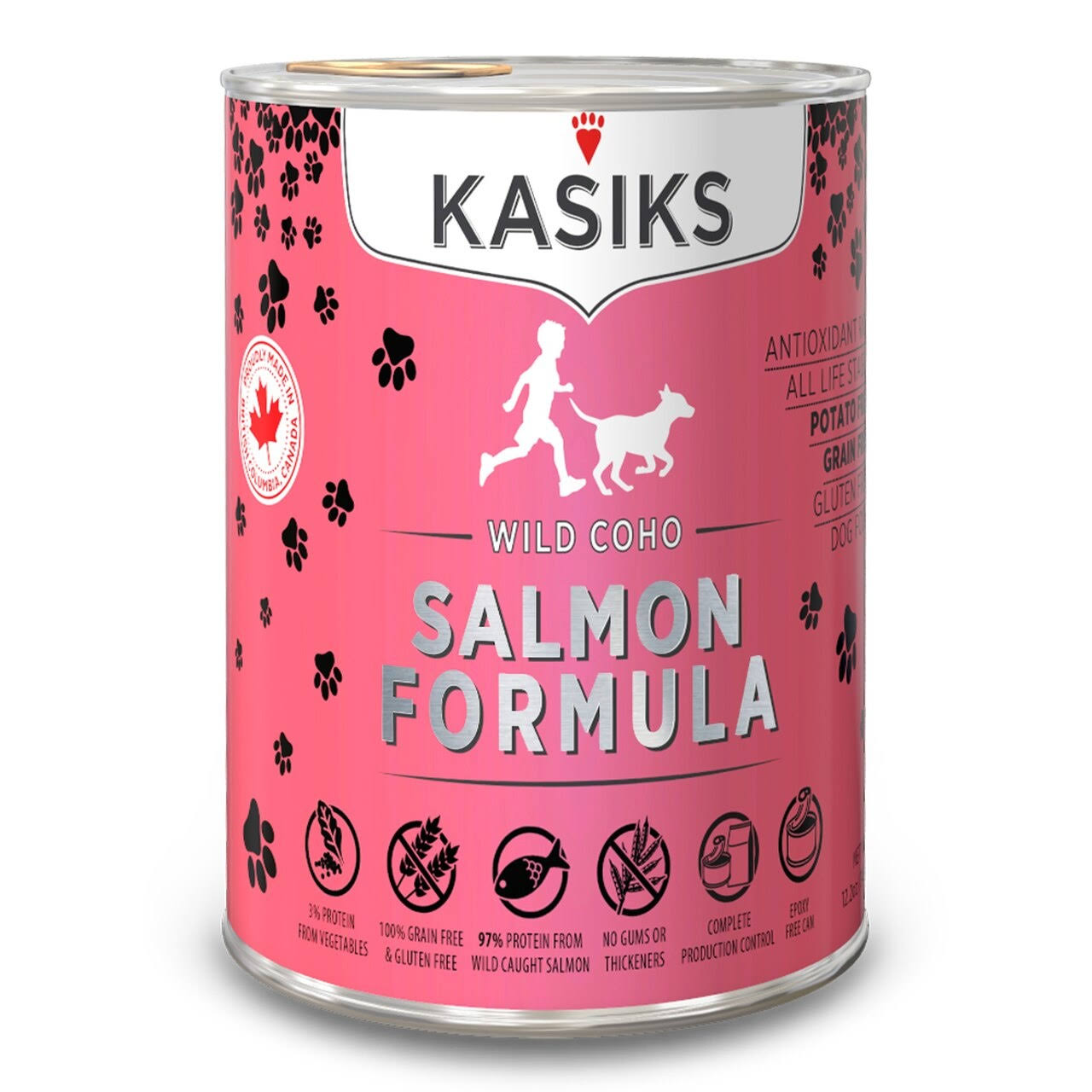 Kasiks Wild Coho Salmon Formula Grain-Free Canned Dog Food, 12.2-oz