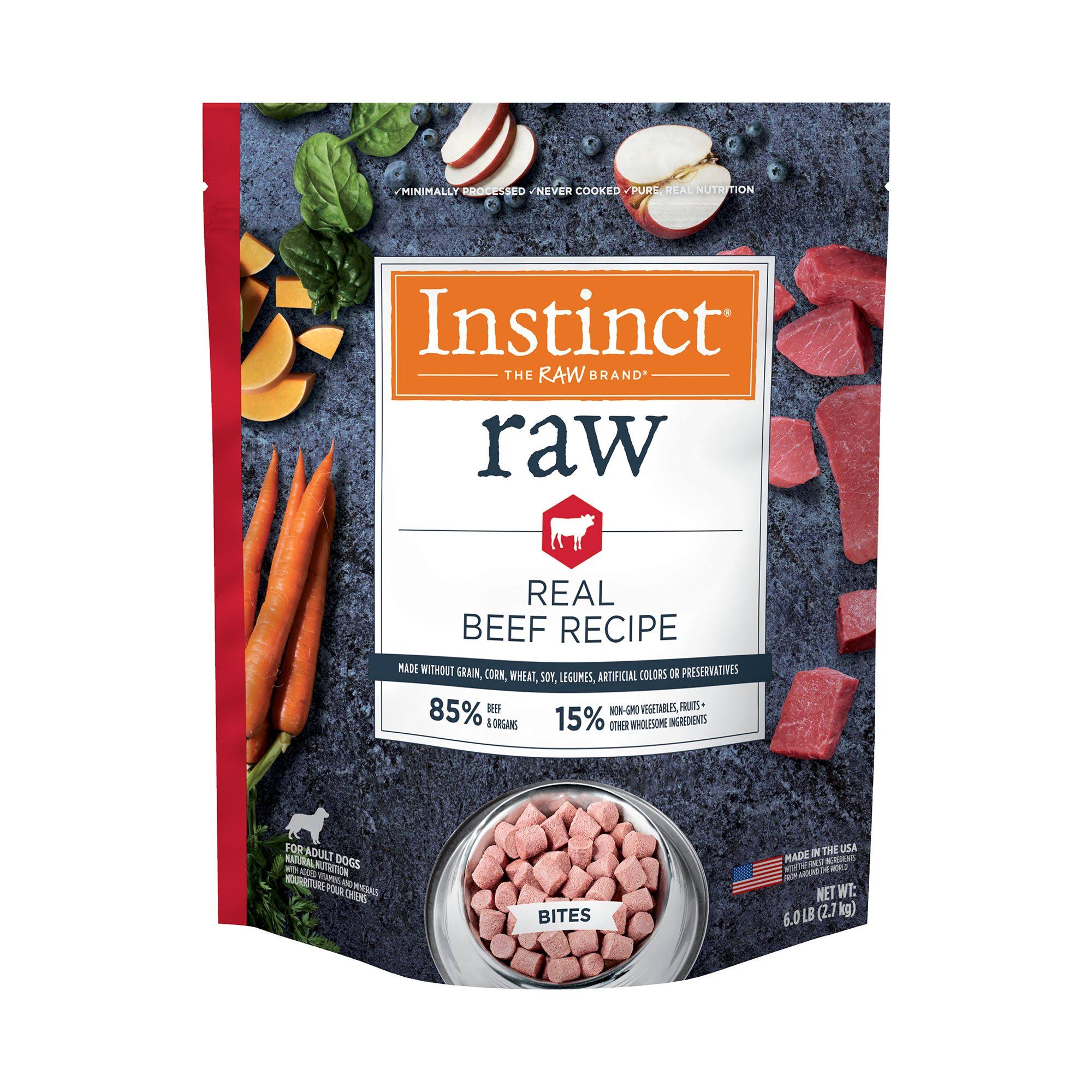 Instinct Raw Real Beef Recipe Grain-Free Frozen Dog Food - 6 lb.