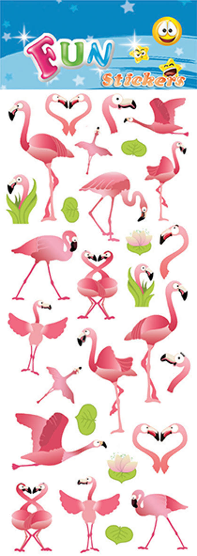 Fun Stickers Pink Flamingos 827