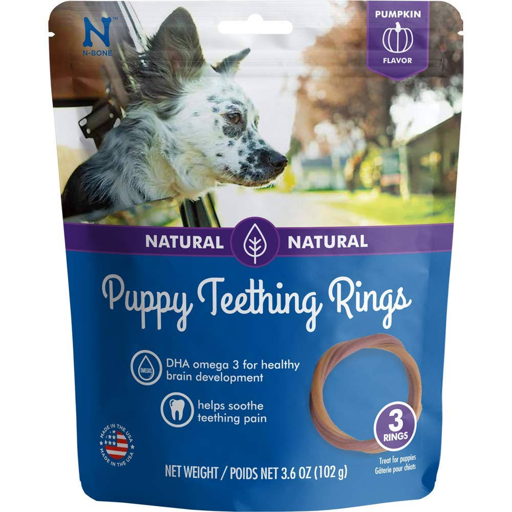 N-Bone Natural Puppy Teething Rings - Pumpkin Flavor, 3ct, 3.6oz