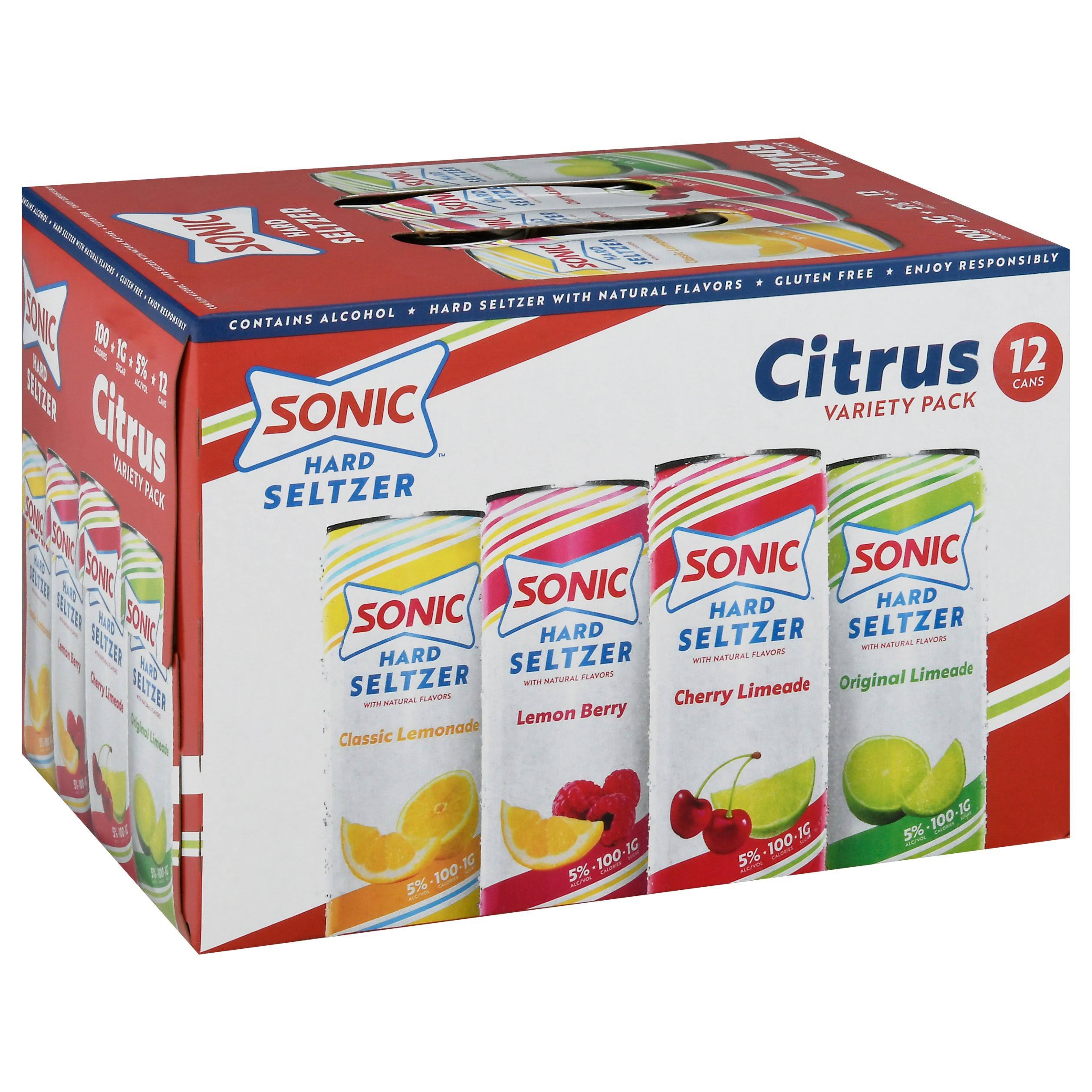 Sonic Hard Seltzer, Citrus Variety Pack - 12 pack, 12 fl oz cans