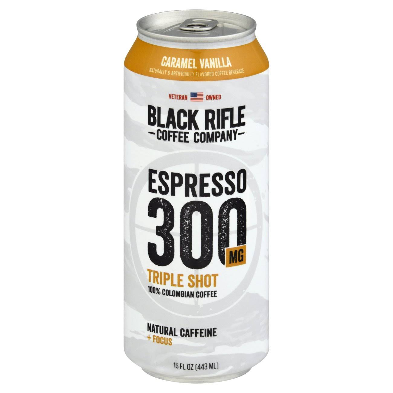 Black Rifle Coffee, 100% Columbian, Espresso 300 mg, Caramel Vanilla, Triple Shot - 15 fl oz