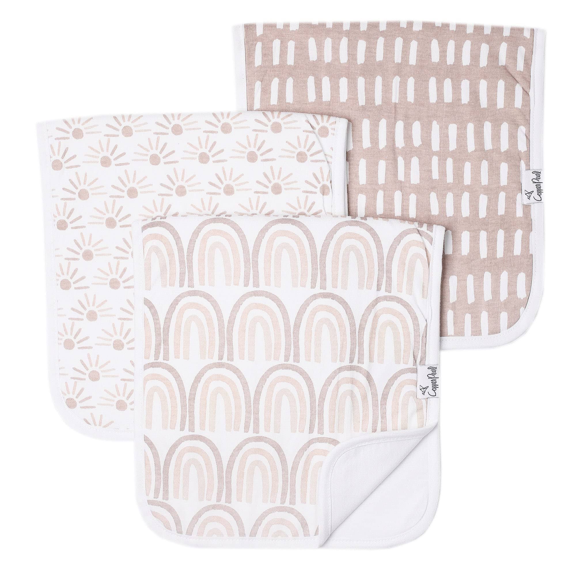 Copper Pearl 3-Pack Burp Cloth Set in Bliss