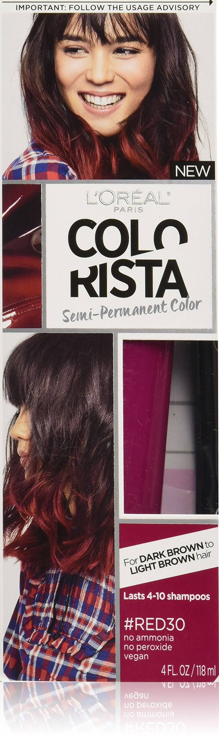 L'Oréal Paris Colorista Semi-Permanent Hair Color - For Brunettes, Red
