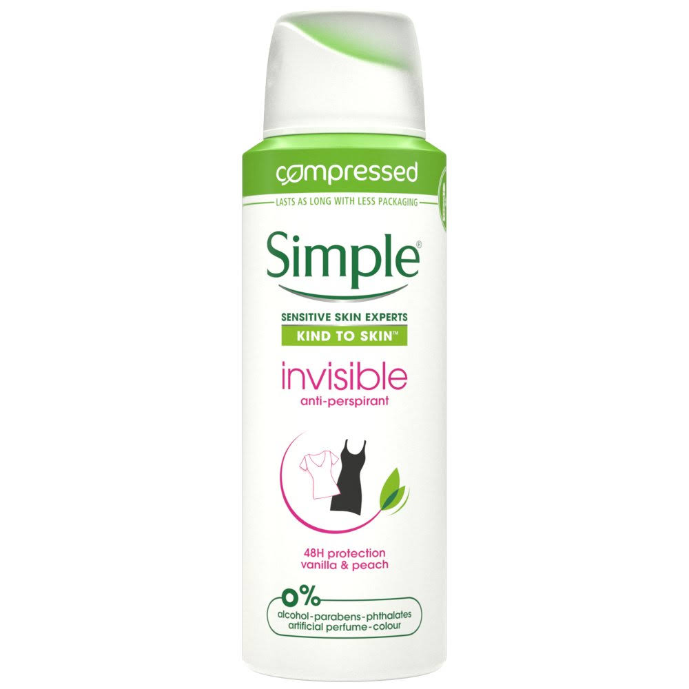 Simple Invisible Anti Perspirant Aerosol Deodorant - 125ml