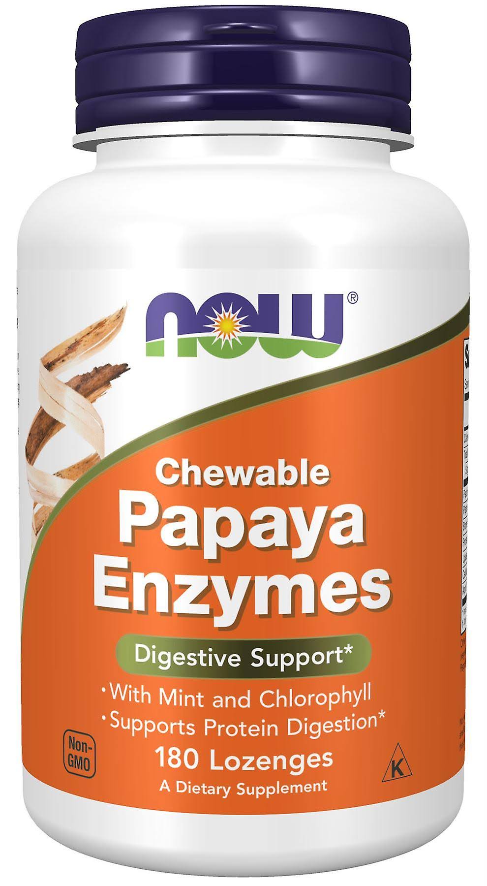 Now Foods Chewable Papaya Enzymes - 180 Lozenges