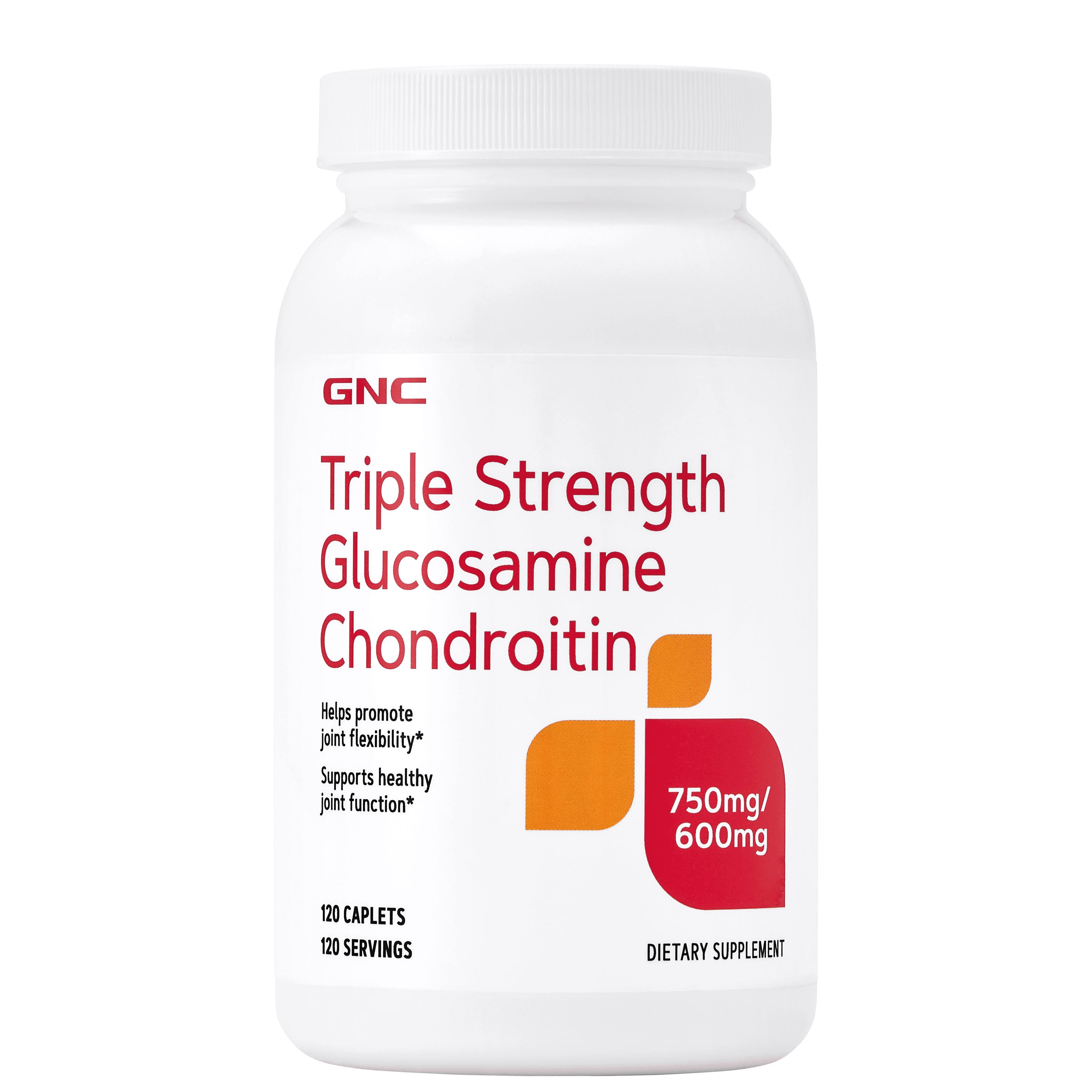 GNC Triple Strength Glucosamine Chondroitin 750mg/600mg, 120 Caplets, Supports Healthy Joint Function