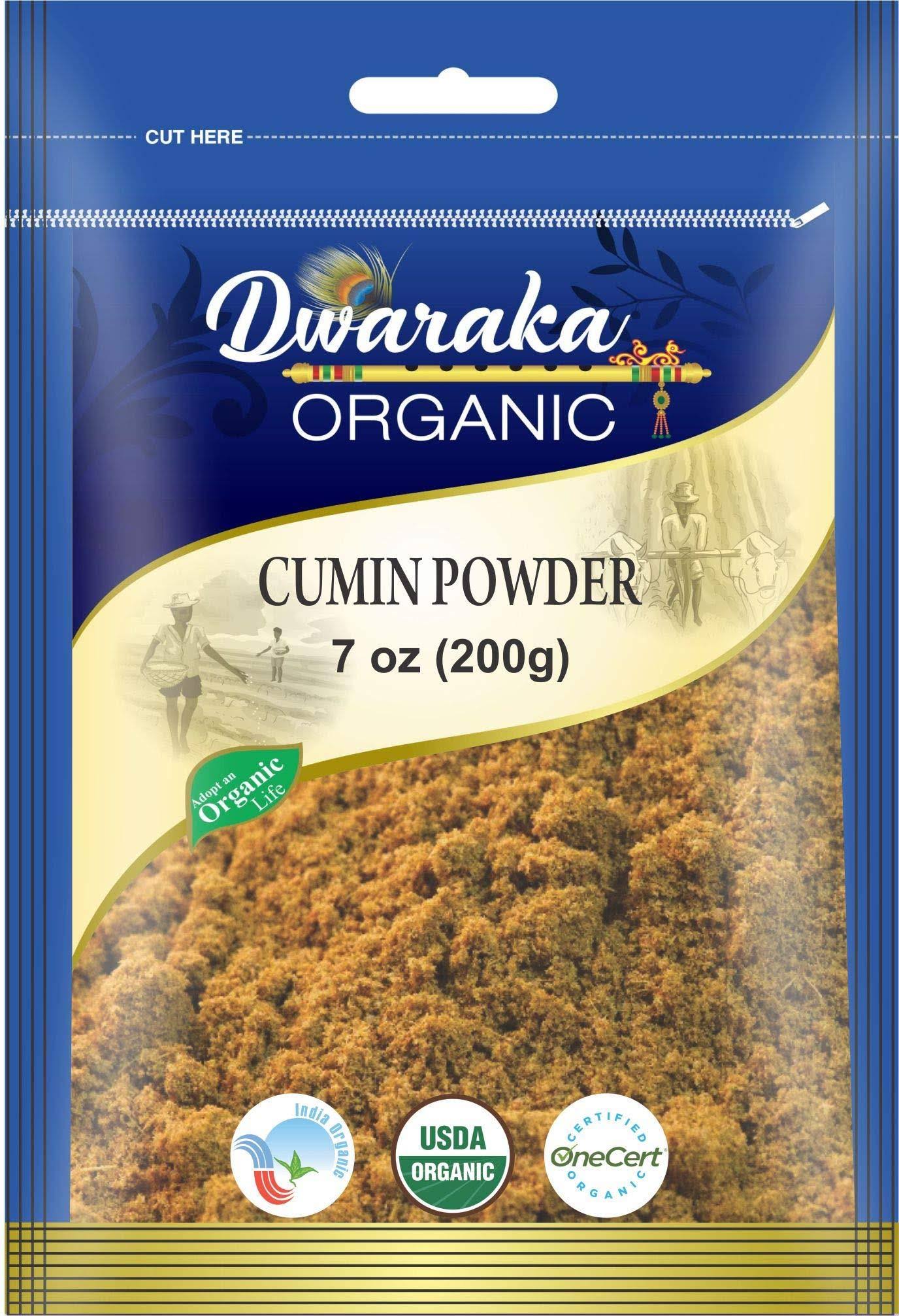 Dwaraka Organic Pure Natural Ground Cumin Powder - 7 oz