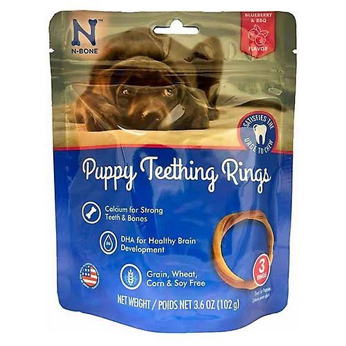 N-Bone Puppy Teething Ring Blueberry Flavor - 3 Count
