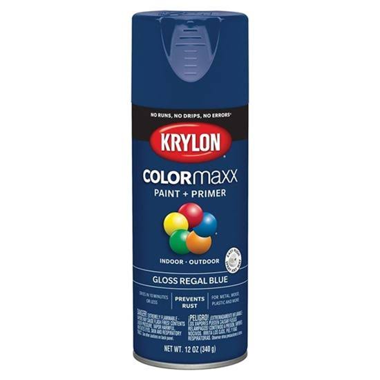 Krylon COLORmaxx K05535007 Spray Paint, Gloss, Regal Blue, 12 oz Aerosol Can