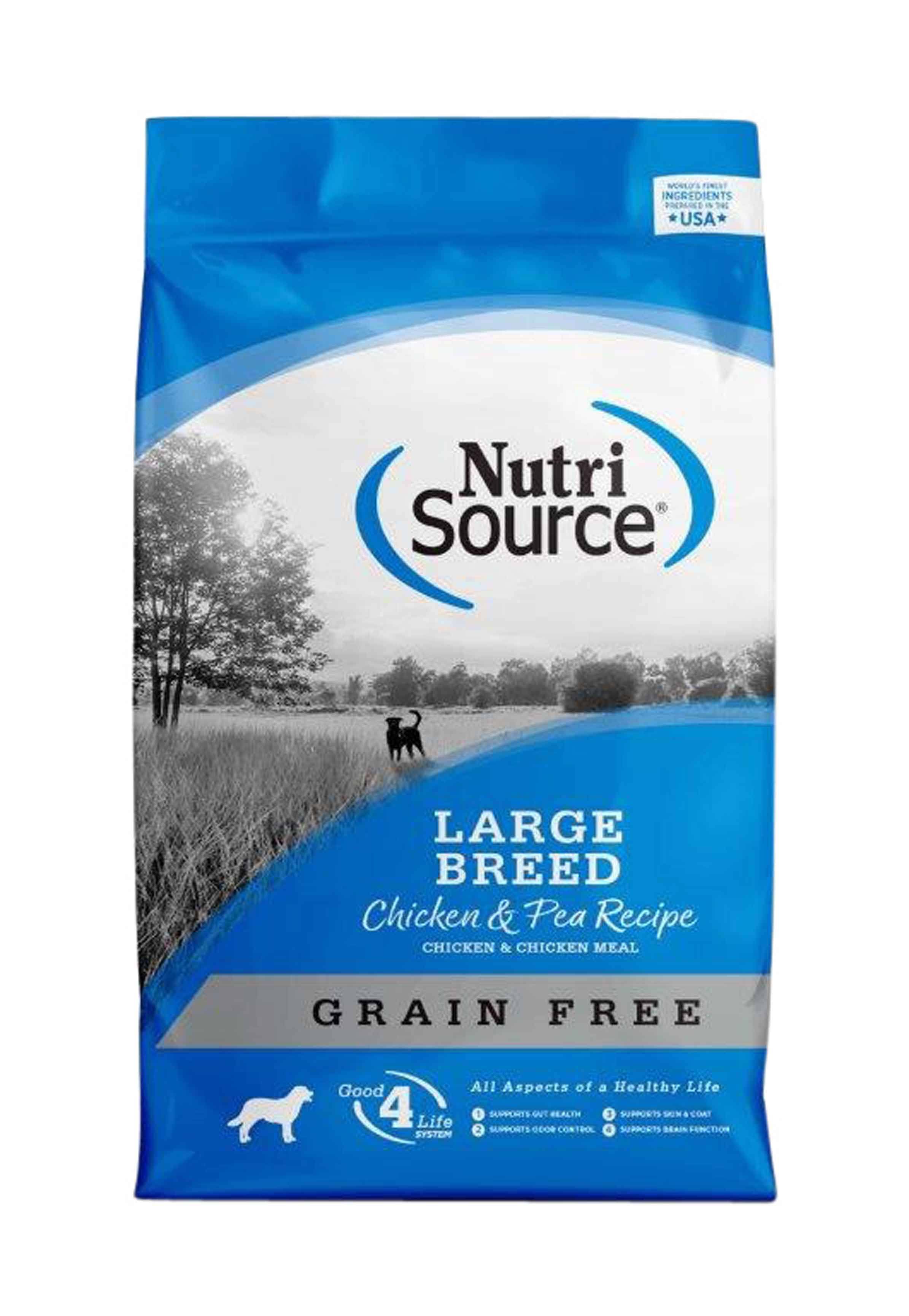 NutriSource Grain Free Large Breed Chicken and Pea Dry Dog Food, 30-lb