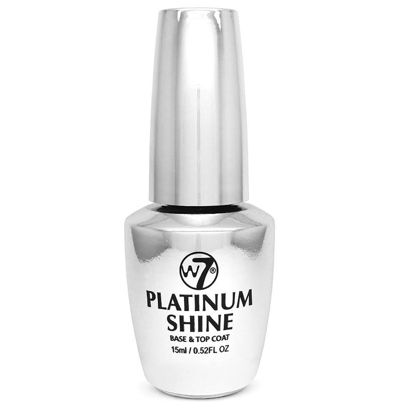 W7 Platinum Shine 2 In 1 Base & Top Coat Nail Polish - 15ml