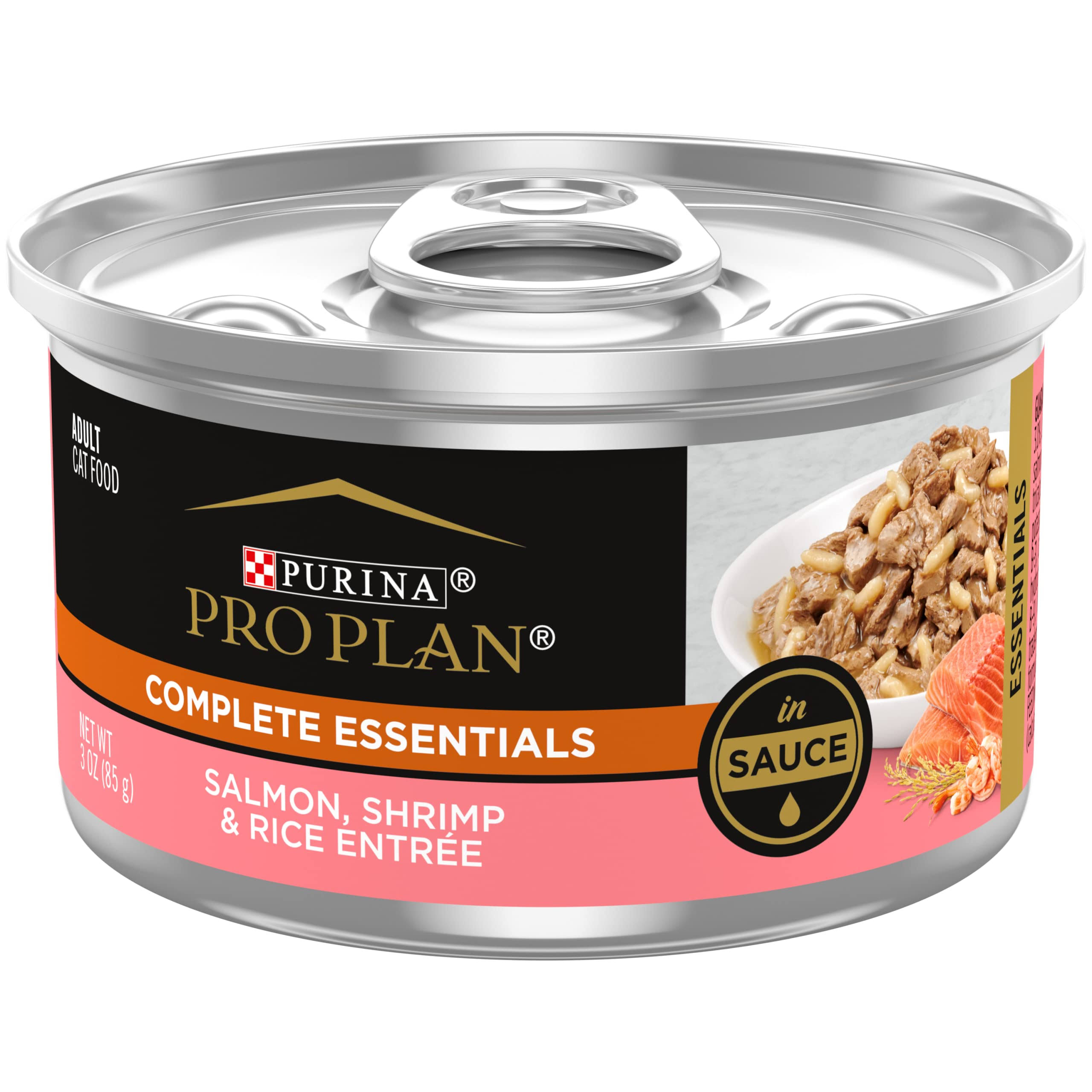 Purina Pro Plan Savor Adult Salmon, Shrimp & Rice Entree in Sauce Canned Cat Food, 3-oz, Case of 24