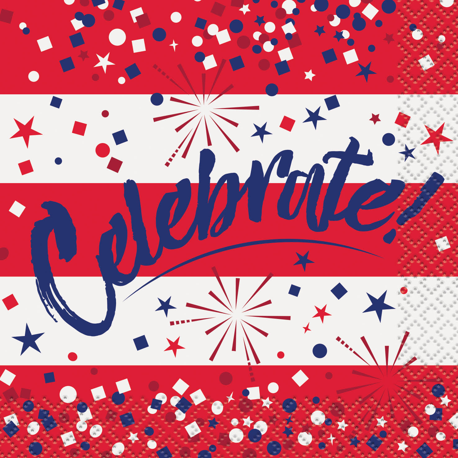 Celebrate Patriotic 4th of July Paper Beverage Napkins, 13cm , 16ct | Unique Industries | Party Supplies | Free Shipping On All Orders