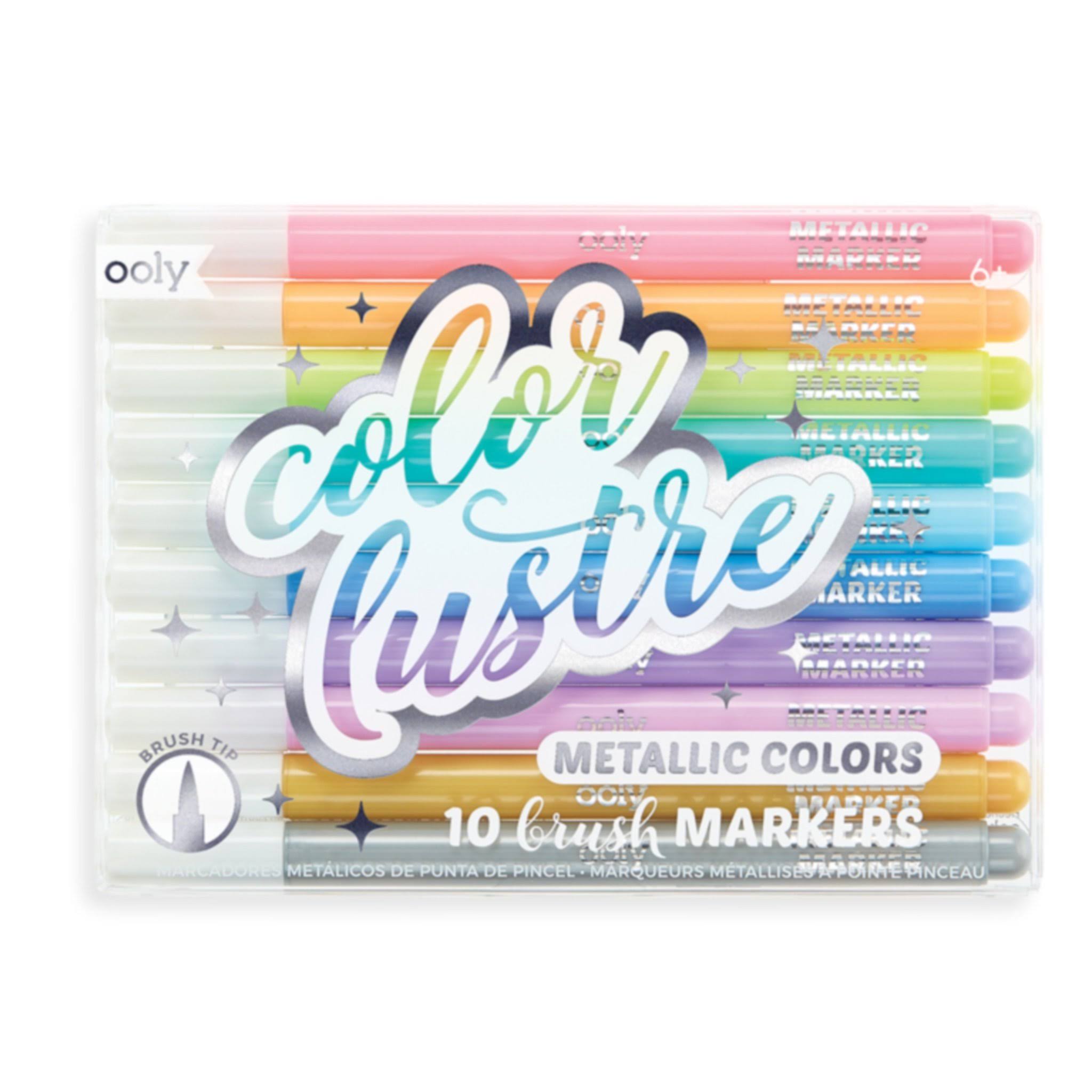 Ooly Colour Lustre 10 Brush Markers - Metallic