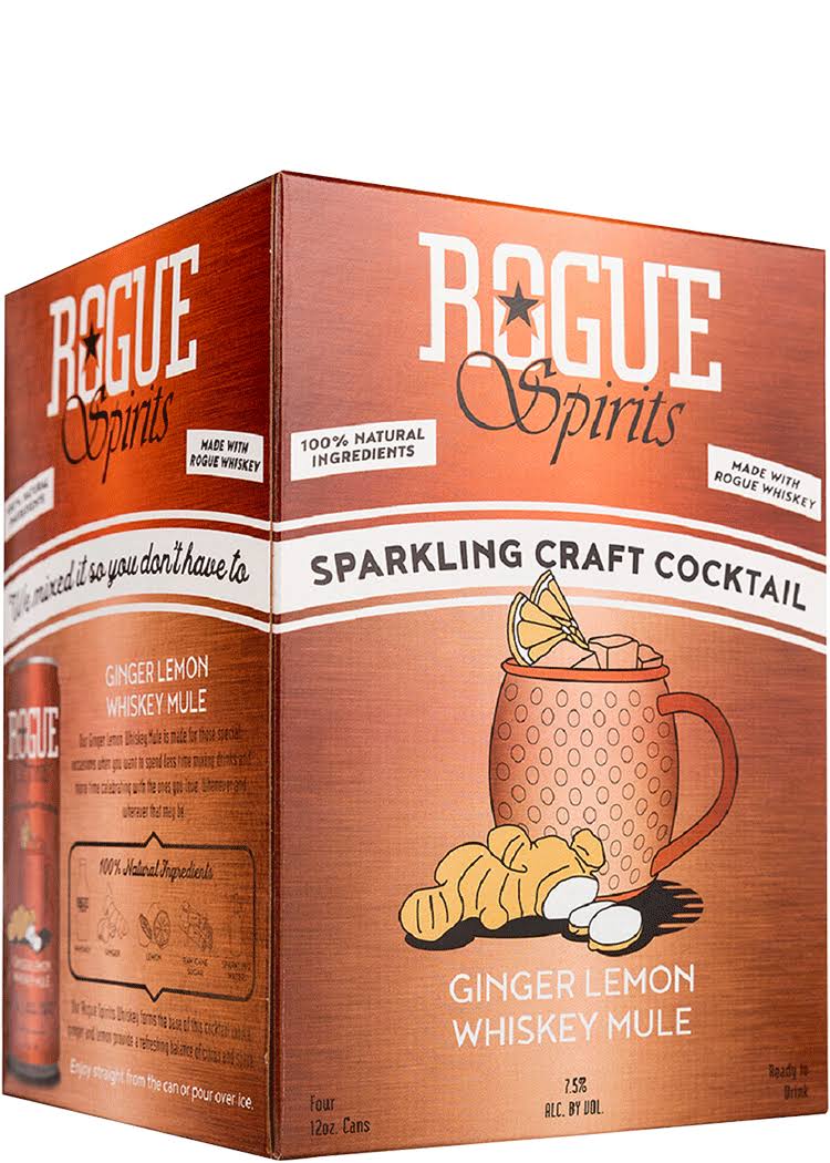 Rogue Whiskey, Mule, Ginger Lemon - 4 pack, 12 oz cans
