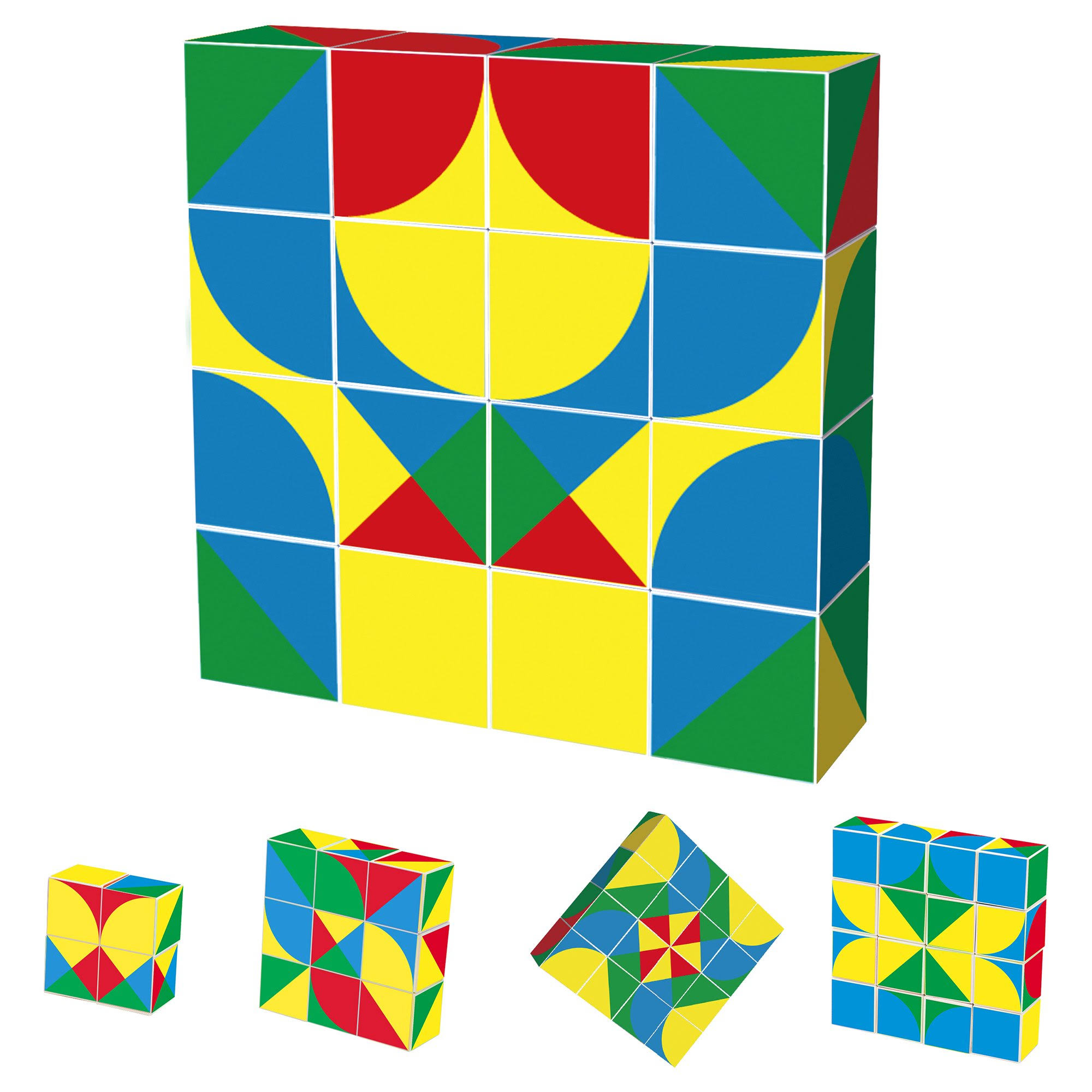 PicassoTiles 16-Piece Infinite Magnetic Puzzle Cube Set One-Size
