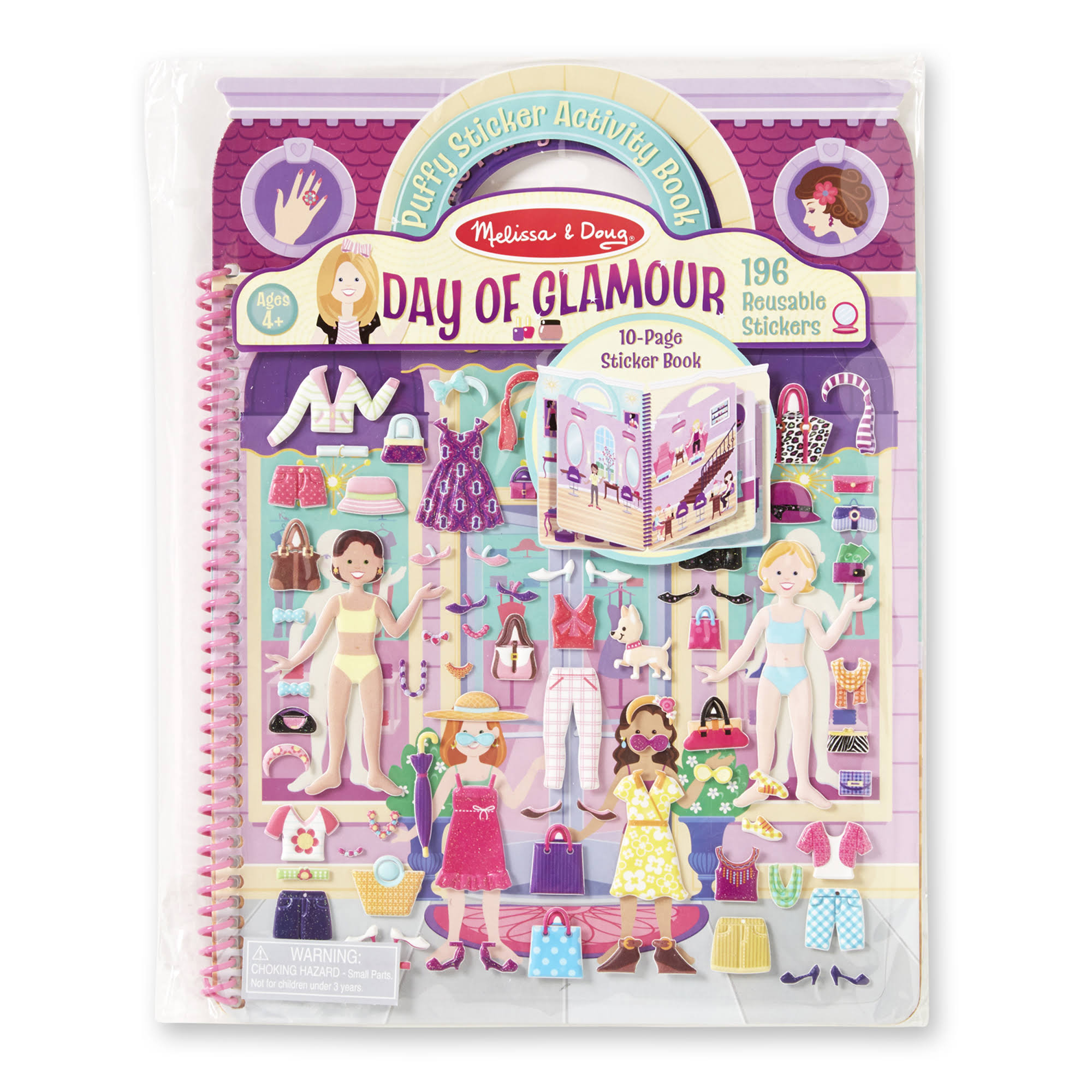Melissa and Doug Puffy Sticker Activity Book - Day of Glamour