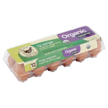 Marketside Organic Cage Free Brown Eggs - Large, 12 Eggs, 24oz