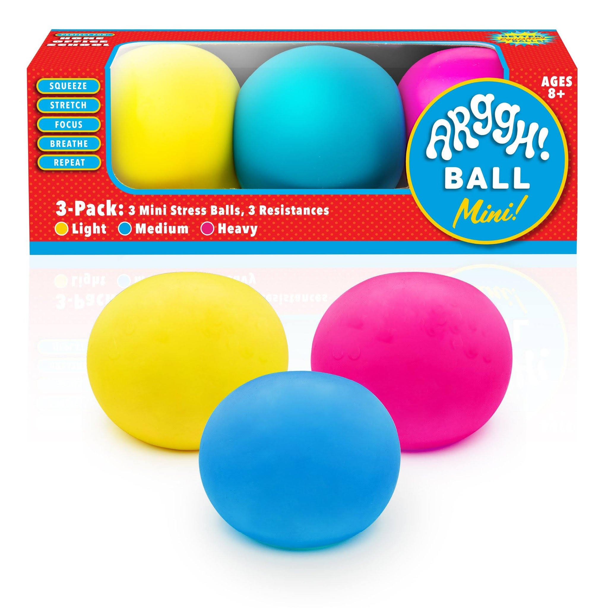 Power Your Fun Arggh Mini Stress Balls for Adults and Kids - 3pk Squishy Stress Balls with Li